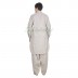Cotton Pathani suit - White strips on Tea color